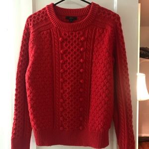 J.crew popcorn cable-knit sweater in red